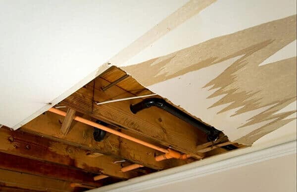 Ceiling repair burst pipe